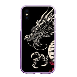 Чехол для iPhone XS Max матовый Japanese dragon - irezumi - art