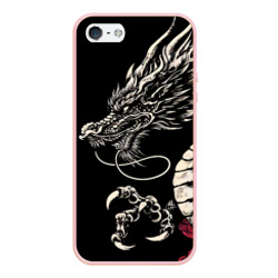 Чехол для iPhone 5/5S матовый Japanese dragon - irezumi - art