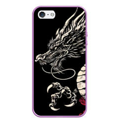 Чехол для iPhone 5/5S матовый Japanese dragon - irezumi - art