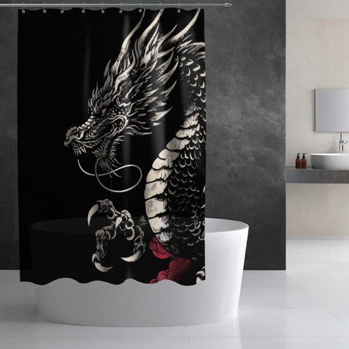 Штора 3D для ванной Japanese dragon - irezumi - art - фото 3