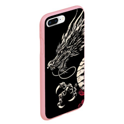 Чехол для iPhone 7Plus/8 Plus матовый Japanese dragon - irezumi - art - фото 2