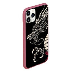 Чехол для iPhone 11 Pro Max матовый Japanese dragon - irezumi - art - фото 2