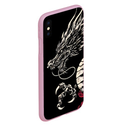 Чехол для iPhone XS Max матовый Japanese dragon - irezumi - art - фото 2