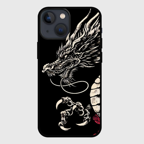 Чехол для iPhone 13 mini с принтом Japanese dragon - irezumi - art, вид спереди #2