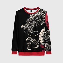 Женский свитшот 3D Japanese dragon - irezumi - art