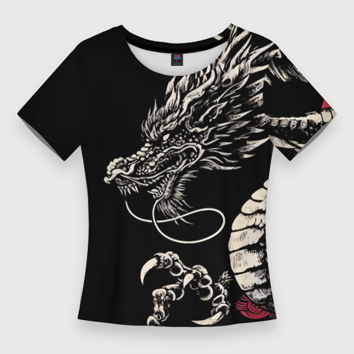 Женская футболка 3D Slim Japanese dragon - irezumi - art, цвет 3D печать