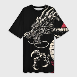 Платье-футболка 3D Japanese dragon - irezumi - art