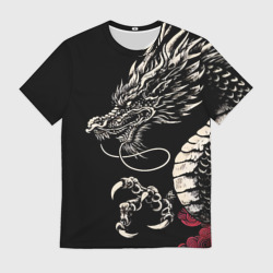Мужская футболка 3D Japanese dragon - irezumi - art