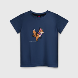 Детская футболка хлопок Лисичка на катке