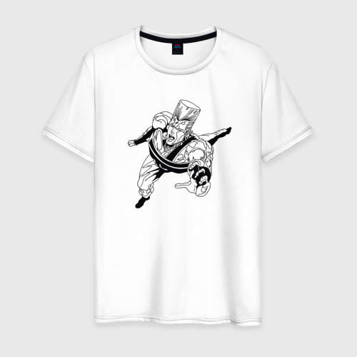 Мужская футболка из хлопка с принтом Польнареф из ДжоДжо, вид спереди №1