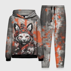 Мужской костюм с толстовкой 3D Ушастый тигр 