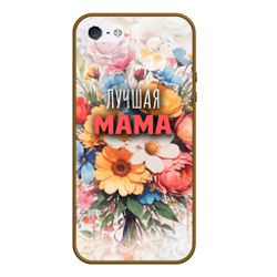 Чехол для iPhone 5/5S матовый Лучшая мама с букетом цветов