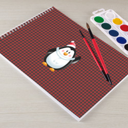Альбом для рисования Пингвин в новогодней шапочке  - фото 2