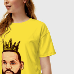 Женская футболка хлопок Oversize Король Леброн - фото 2
