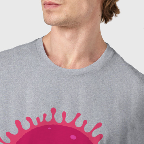 Мужская футболка хлопок Pink virus, цвет меланж - фото 6