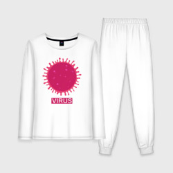 Женская пижама с лонгсливом хлопок Pink virus