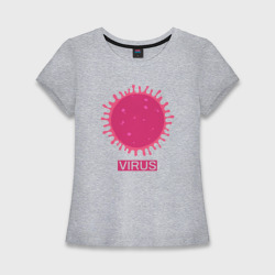 Женская футболка хлопок Slim Pink virus
