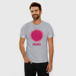 Мужская футболка хлопок Slim Pink virus - фото 2