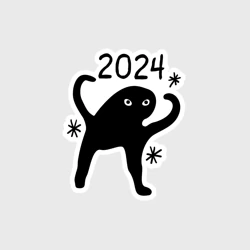 Наклейка Новый кот - ъуъ плохой 2024