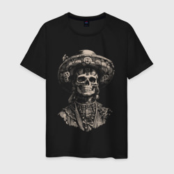 Мужская футболка хлопок Традиционный мексиканский череп калавера