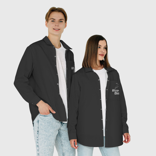 Мужская рубашка oversize 3D Чумной доктор White, цвет белый - фото 6