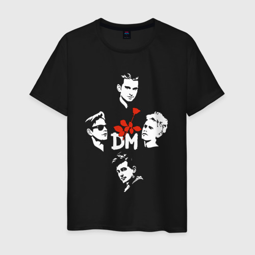 Мужская футболка хлопок Depeche Mode - A band with Alan, цвет черный