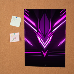 Постер Фиолетовые неоновые узоры трайбл - фото 2