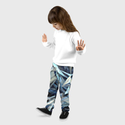 Детские брюки 3D Абстрактные осколки голубого цвета - фото 2