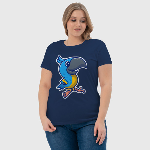 Женская футболка хлопок с принтом Попугайчик, фото #4