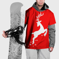 Накидка на куртку 3D Рождественский олень Red and white