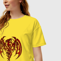 Женская футболка хлопок Oversize Кельтский дракон - фото 2