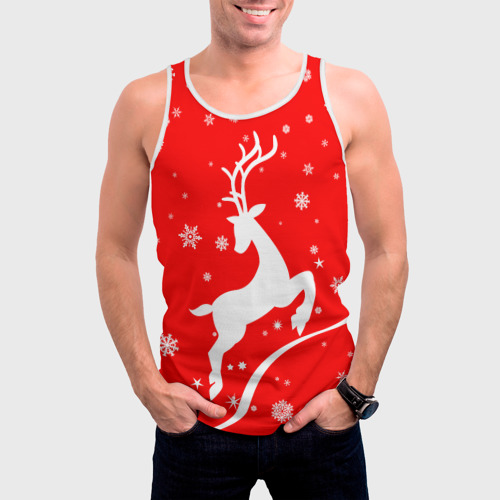 Мужская майка 3D Christmas deer, цвет 3D печать - фото 3