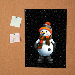 Постер Снеговик и снежинки - фото 2