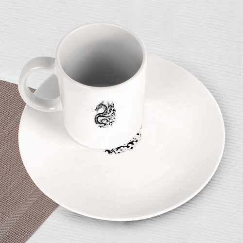 Набор: тарелка + кружка Японский дракон - ирезуми - фото 3