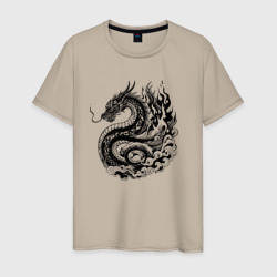 Мужская футболка хлопок Японский дракон - ирезуми