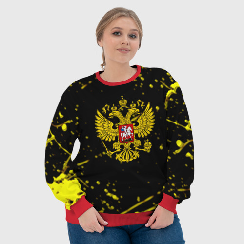 Женский свитшот 3D с принтом Россия империя герб рф, фото #4