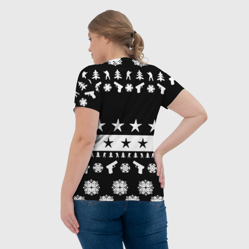 Женская футболка 3D с принтом Counter strike winter go, вид сзади #2