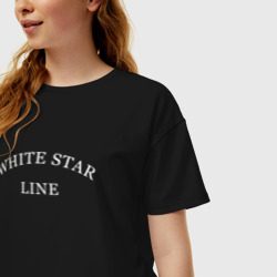 Женская футболка хлопок Oversize White star line - копия дизайна экипажа на титанике - фото 2