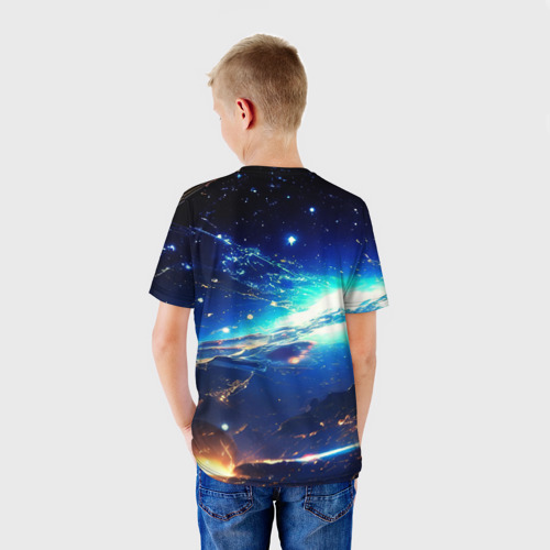 Детская футболка 3D Млечный путь - глубокий космос, цвет 3D печать - фото 4