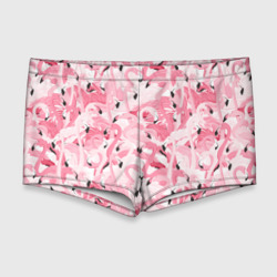 Мужские купальные плавки 3D Стая розовых фламинго