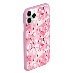 Чехол для iPhone 11 Pro Max матовый Стая розовых фламинго - фото 2