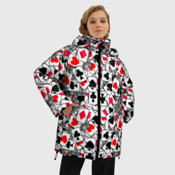 Женская зимняя куртка Oversize Игральные карты -тузы - фото 2
