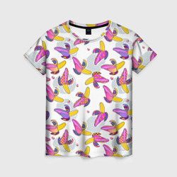 Женская футболка 3D Разноцветный банан