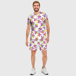Мужской костюм с шортами 3D Разноцветный банан - фото 2
