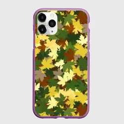 Чехол для iPhone 11 Pro матовый Кленовый камуфляж