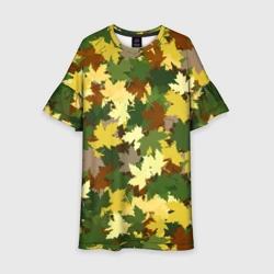 Детское платье 3D Кленовый камуфляж