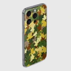 Чехол для iPhone 15 Pro Max силиконовый с защитой камеры Кленовый камуфляж - фото 2