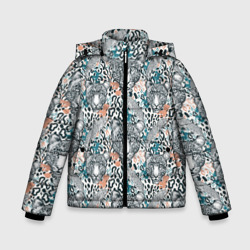 Зимняя куртка для мальчиков 3D Дикий тропический ягуар