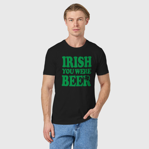 Мужская футболка хлопок Irish you were beer, цвет черный - фото 3