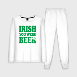 Женская пижама с лонгсливом хлопок Irish you were beer